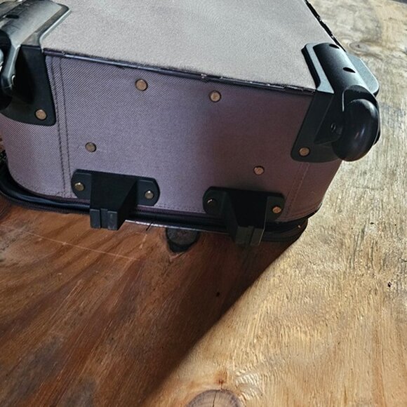 Sandstone Luggage Tweed Suitcase Unisex Adult Gray Double Wheels Smooth Rolling - Picture 5 of 5